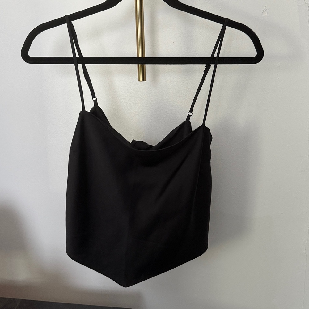 Black Spaghetti Strap Tie-back Bandana Cami Top